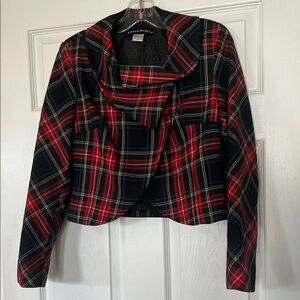 Plaid Blazer in Red and Black